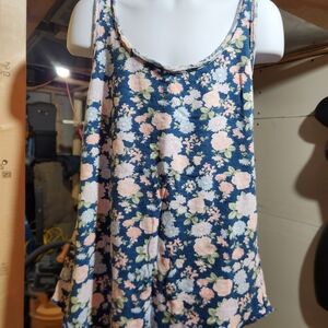 Abercrombie & Fitch Floral Tank Top - Navy and Peach